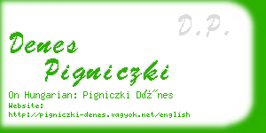 denes pigniczki business card